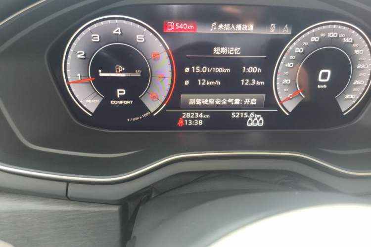 Used Audi A4L 2023 40 TFSI Luxury Dynamic Model Odometer Close Up