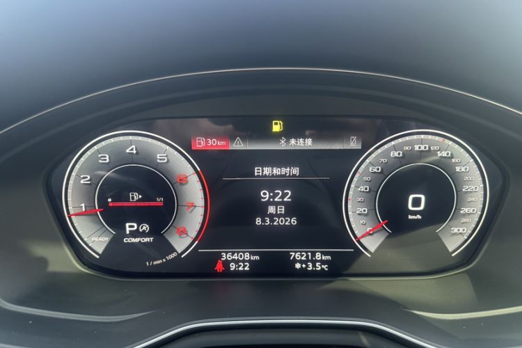Used Audi A4L 2023 40 TFSI Fashion Dynamic Model Odometer Close Up