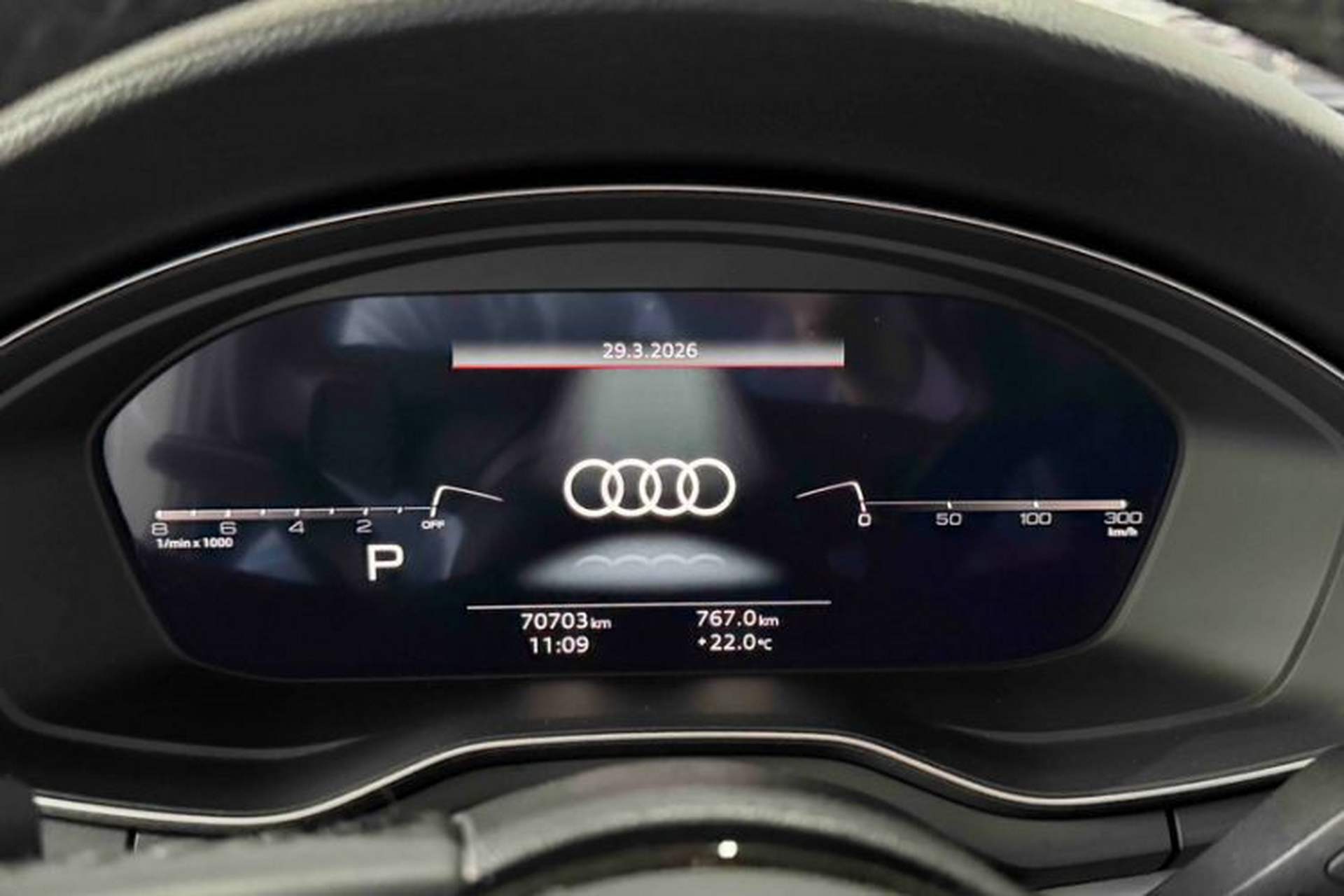 Used Audi A4L 2023 40 TFSI Fashion Dynamic Model Odometer Close Up