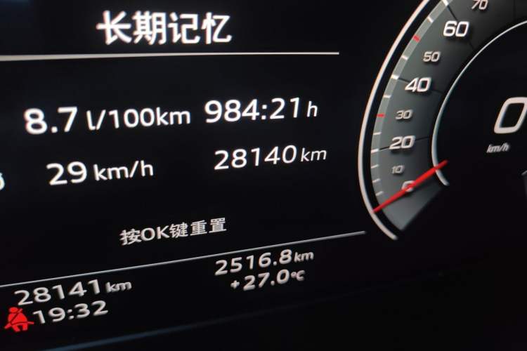 Used Audi A4L 2023 40 TFSI Luxury Dynamic Model Odometer Close Up