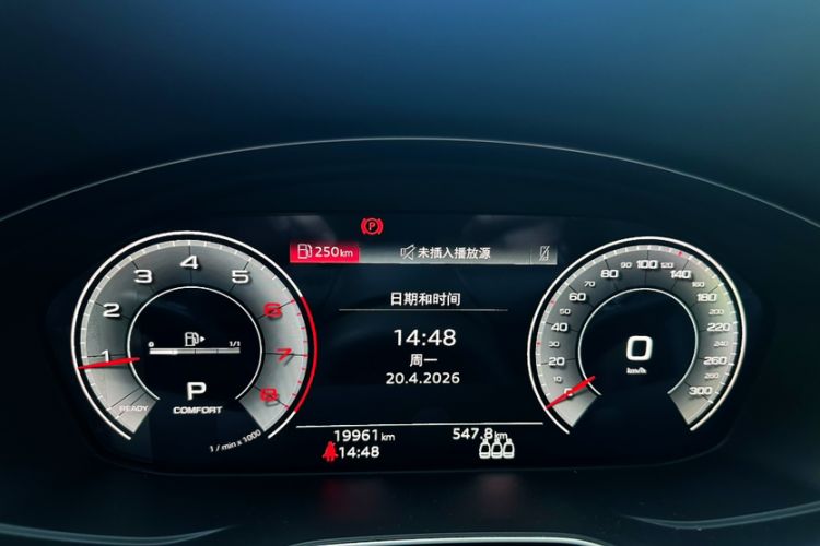 Used Audi A4L 2023 40 TFSI Fashion Dynamic Model Odometer Close Up