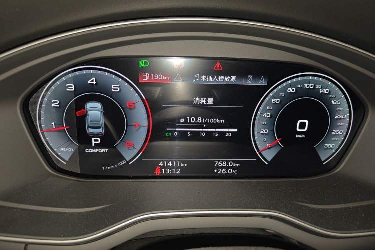 Used Audi A4L 2023 40 TFSI Luxury Dynamic Model Odometer Close Up
