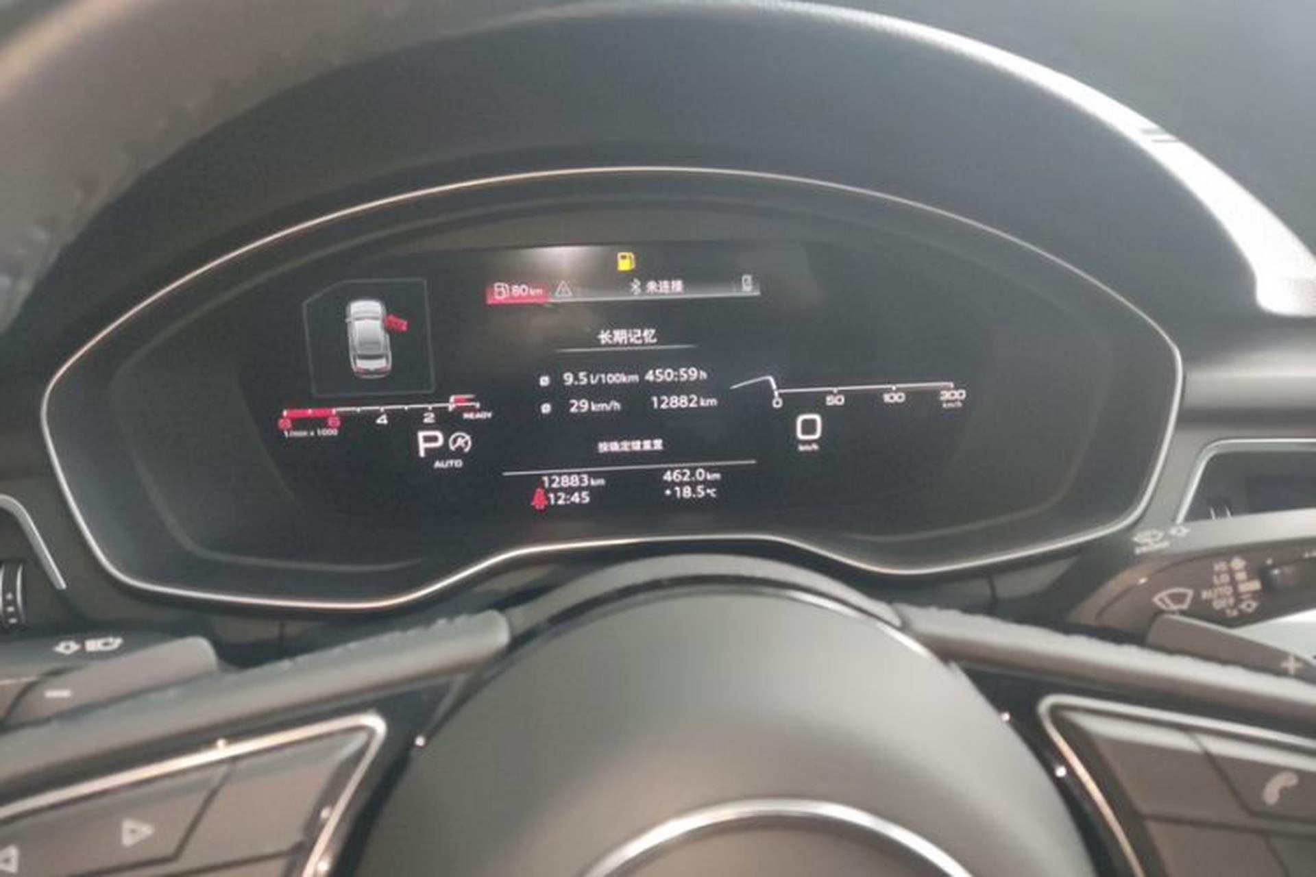 Used Audi A4L 2024 40 TFSI Fashion Dynamic Model Odometer Close Up