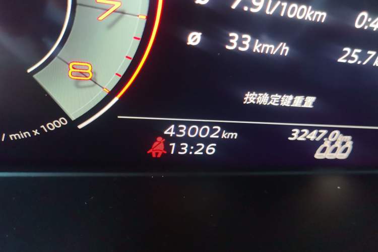 Used Audi A4L 2024 40 TFSI Fashion Dynamic Model Odometer Close Up