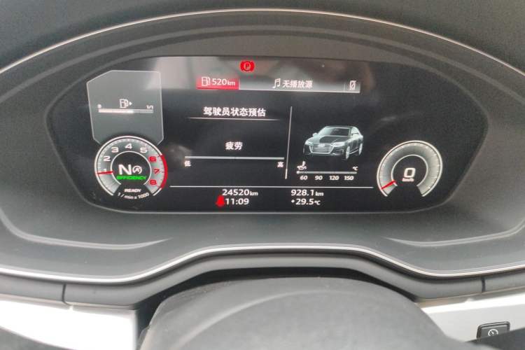 Used Audi A4L 2024 40 TFSI Fashion Dynamic Model Odometer Close Up
