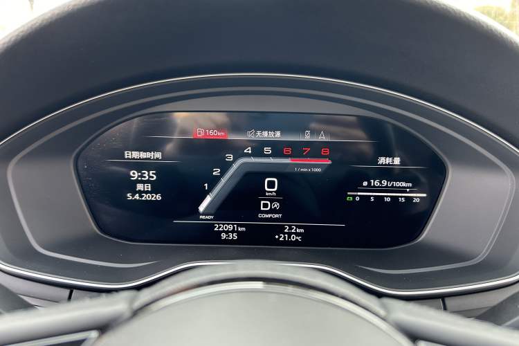 Used Audi A4L 2024 40 TFSI Fashion Dynamic Model Odometer Close Up