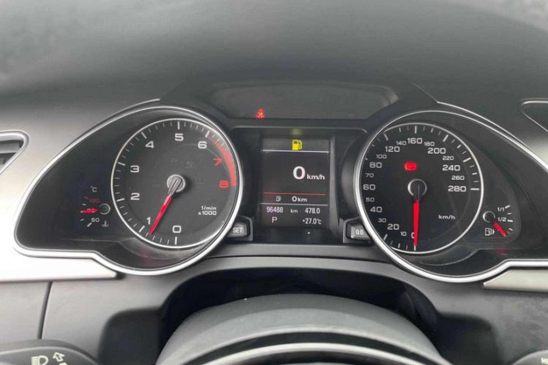 Used Audi A5 2014 Coupe 45 TFSI Odometer Close Up