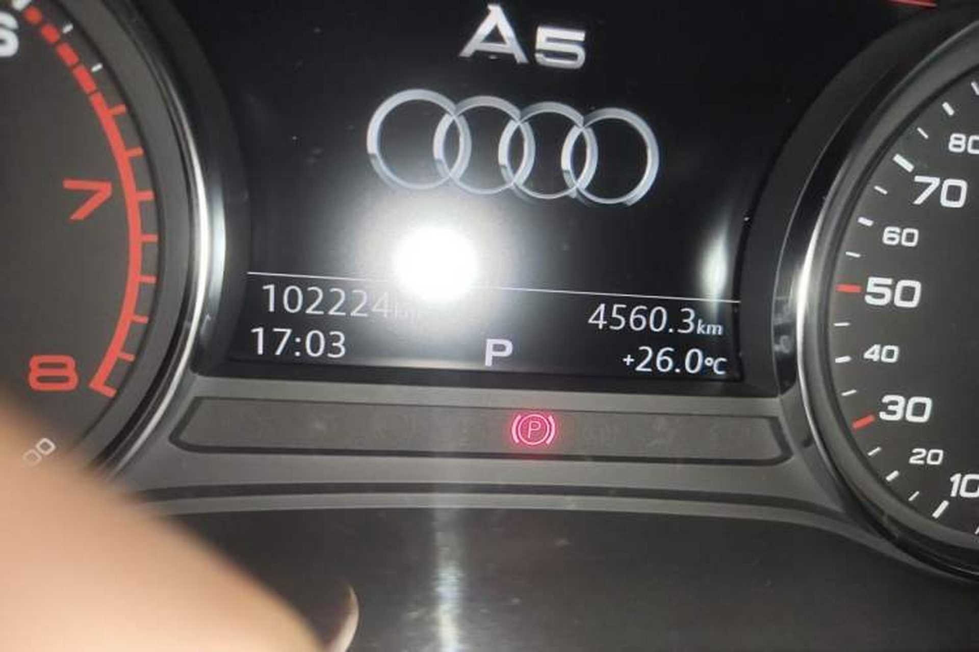 Used Audi A5 2017 Sportback 40 TFSI Fashion Model Odometer Close Up