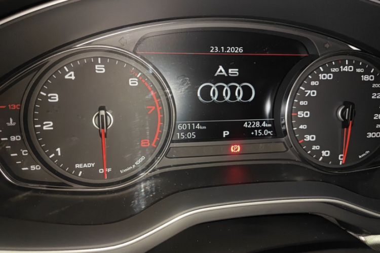 Used Audi A5 2017 Sportback 40 TFSI Fashion Model Odometer Close Up
