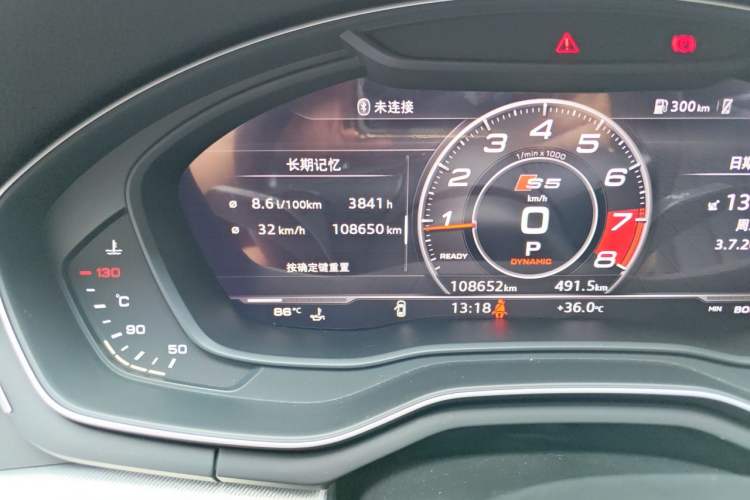 Used Audi A5 2019 Sportback 45 TFSI Fashion Model Odometer Close Up