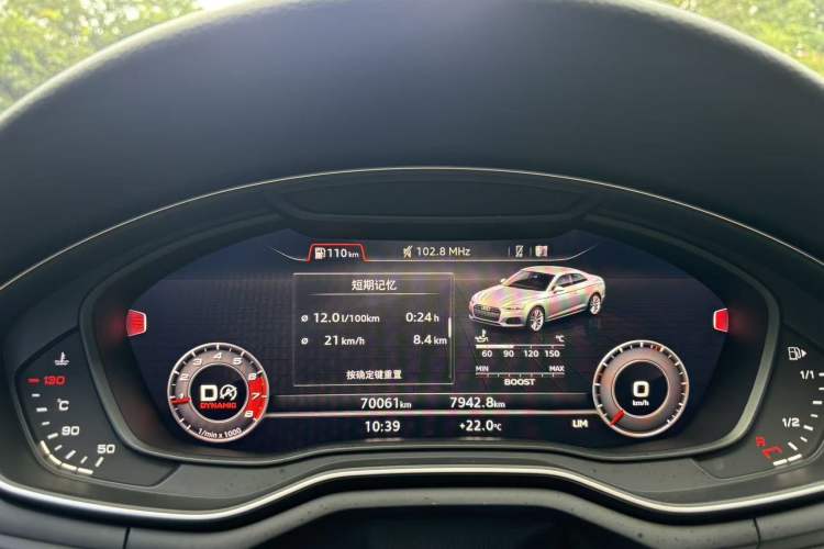 Used Audi A5 2019 Coupe 40 TFSI Fashion Edition China V Emission Standard Odometer Close Up
