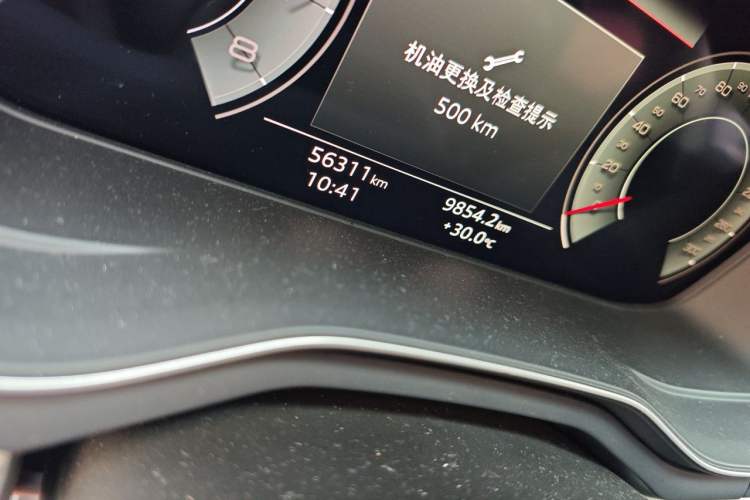 Used Audi A5  Odometer Close Up