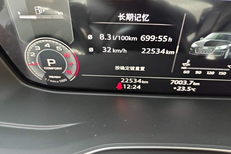 Used Audi A5 2024 Sportback 40 TFSI quattro Luxury Dynamic Model Odometer Close Up