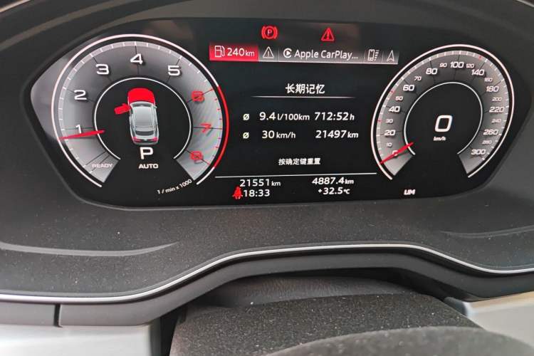 Used Audi A5 2024 Sportback 40 TFSI quattro Luxury Dynamic Model Odometer Close Up