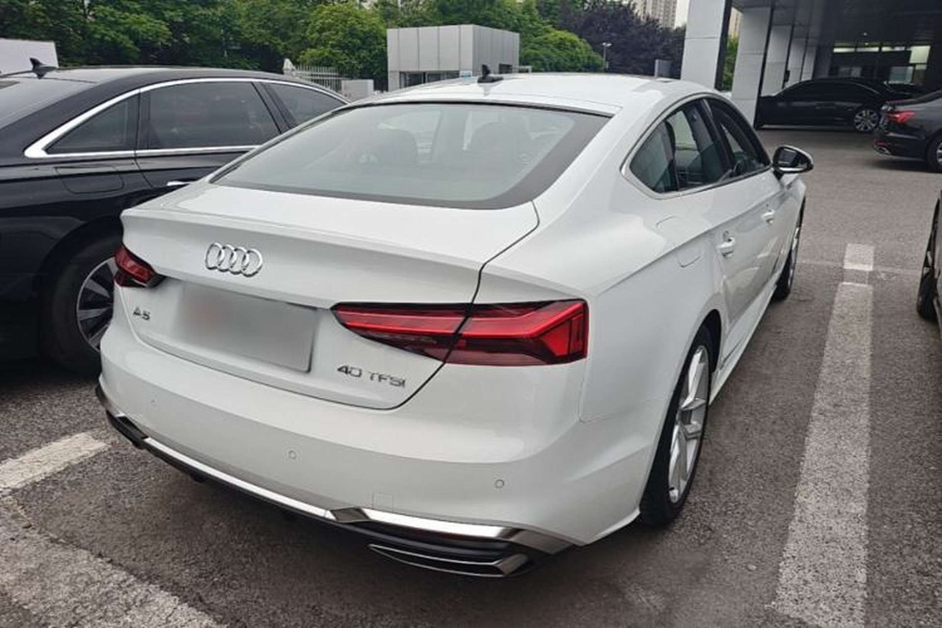 Used Audi A5 2024 Sportback 40 TFSI Fashionable and Dynamic Model Rear Right 45 Deg