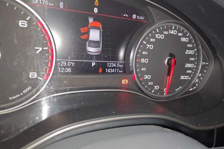 Used Audi A6L 2012 TFSI Comfort Model Odometer Close Up