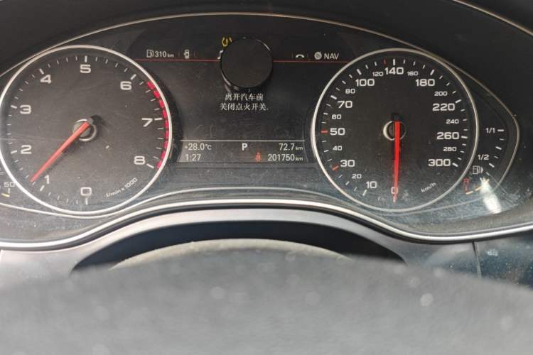 Used Audi A6L 2012 TFSI Comfort Model Odometer Close Up