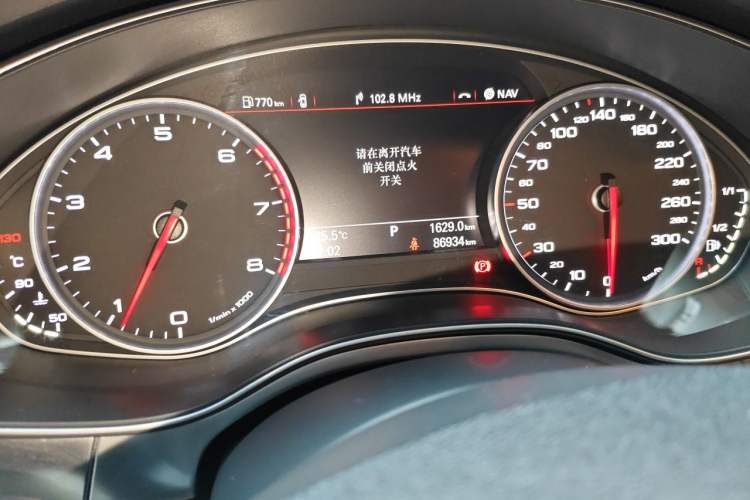 Used Audi A6L 2014 TFSI Comfort Model Odometer Close Up