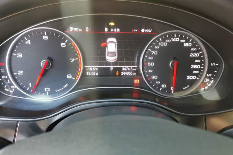 Used Audi A6L 2014 TFSI Comfort Model Odometer Close Up