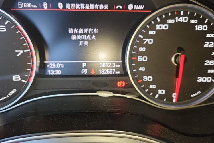 Used Audi A6L 2014 TFSI Comfort Model Odometer Close Up