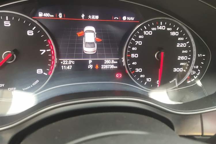 Used Audi A6L 2016 TFSI Comfort Model Odometer Close Up