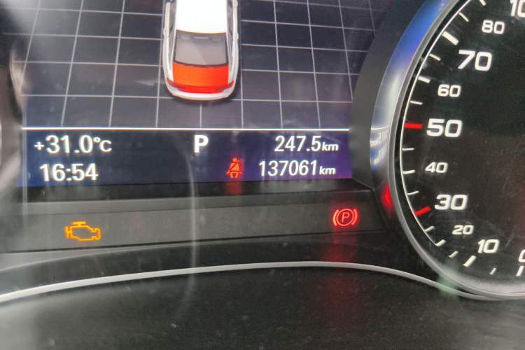 Used Audi A6L 2016 TFSI Comfort Model Odometer Close Up