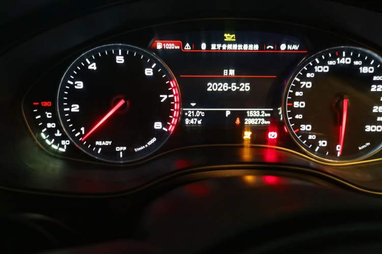 Used Audi A6L 2017 TFSI Technology Edition Odometer Close Up
