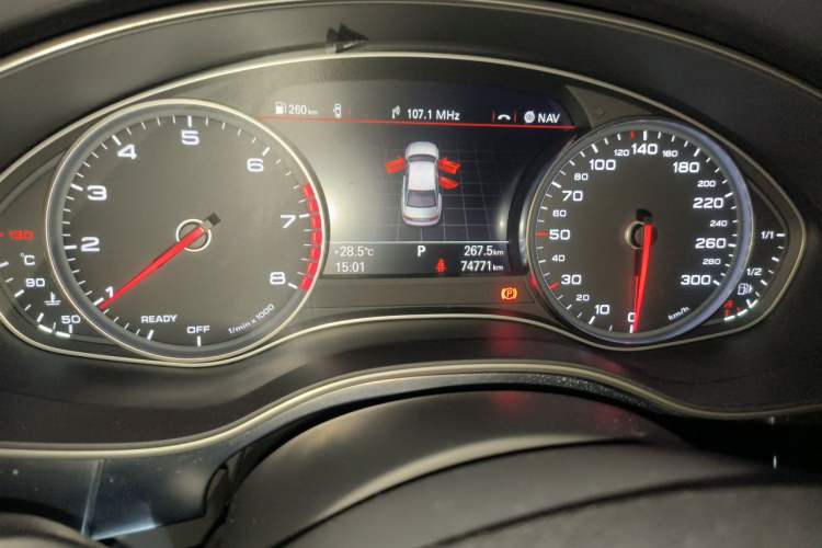 Used Audi A6L 2017 TFSI Comfort Model Odometer Close Up