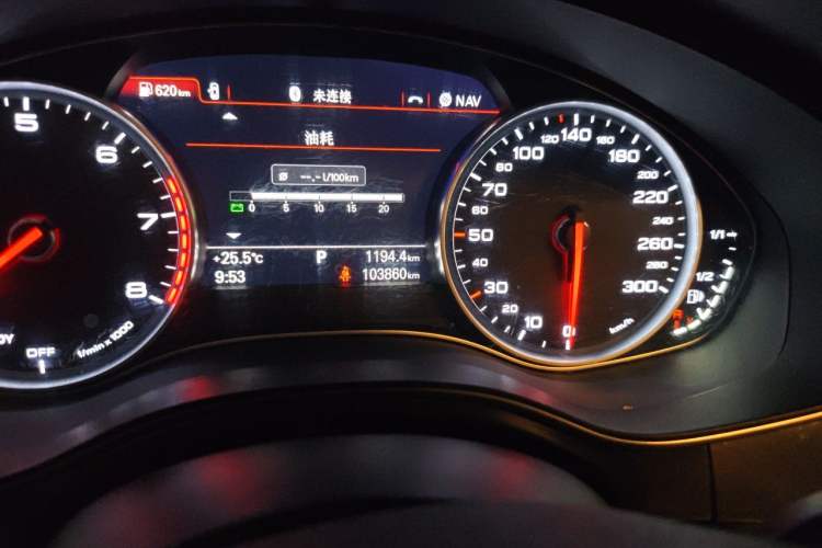Used Audi A6L 2017 TFSI Technology Edition Odometer Close Up
