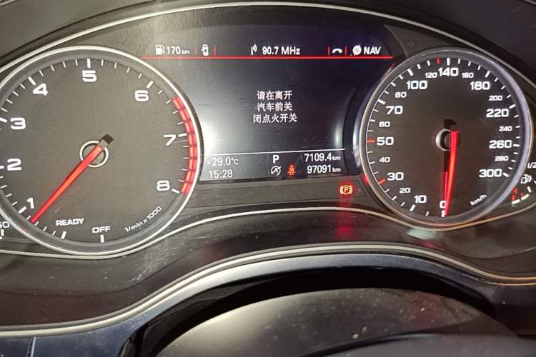 Used Audi A6L  Odometer Close Up