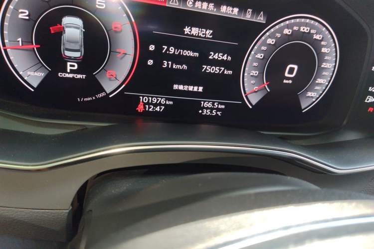 Used Audi A6L 2019 40 TFSI Luxury Dynamic Model Odometer Close Up