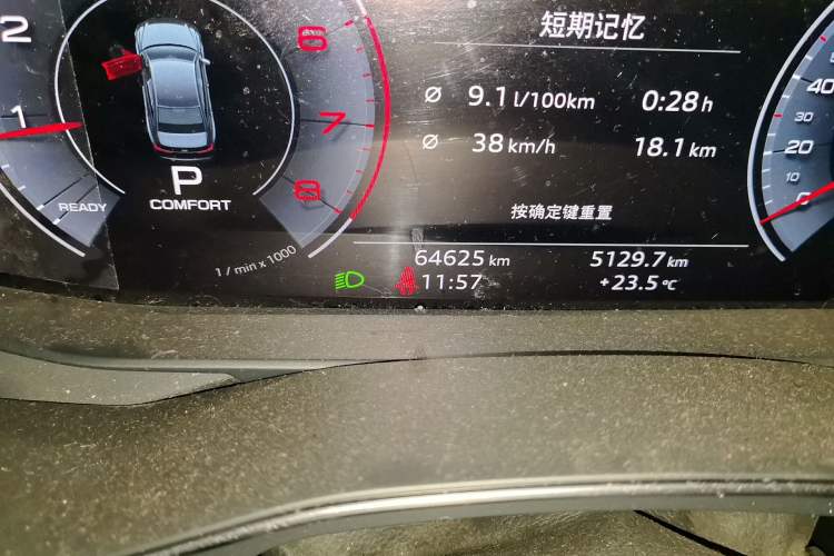 Used Audi A6L 2019 40 TFSI Luxury Dynamic Model Odometer Close Up