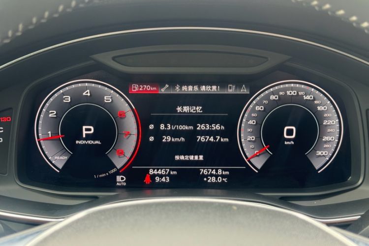 Used Audi A6L 2019 40 TFSI Luxury Dynamic Model Odometer Close Up