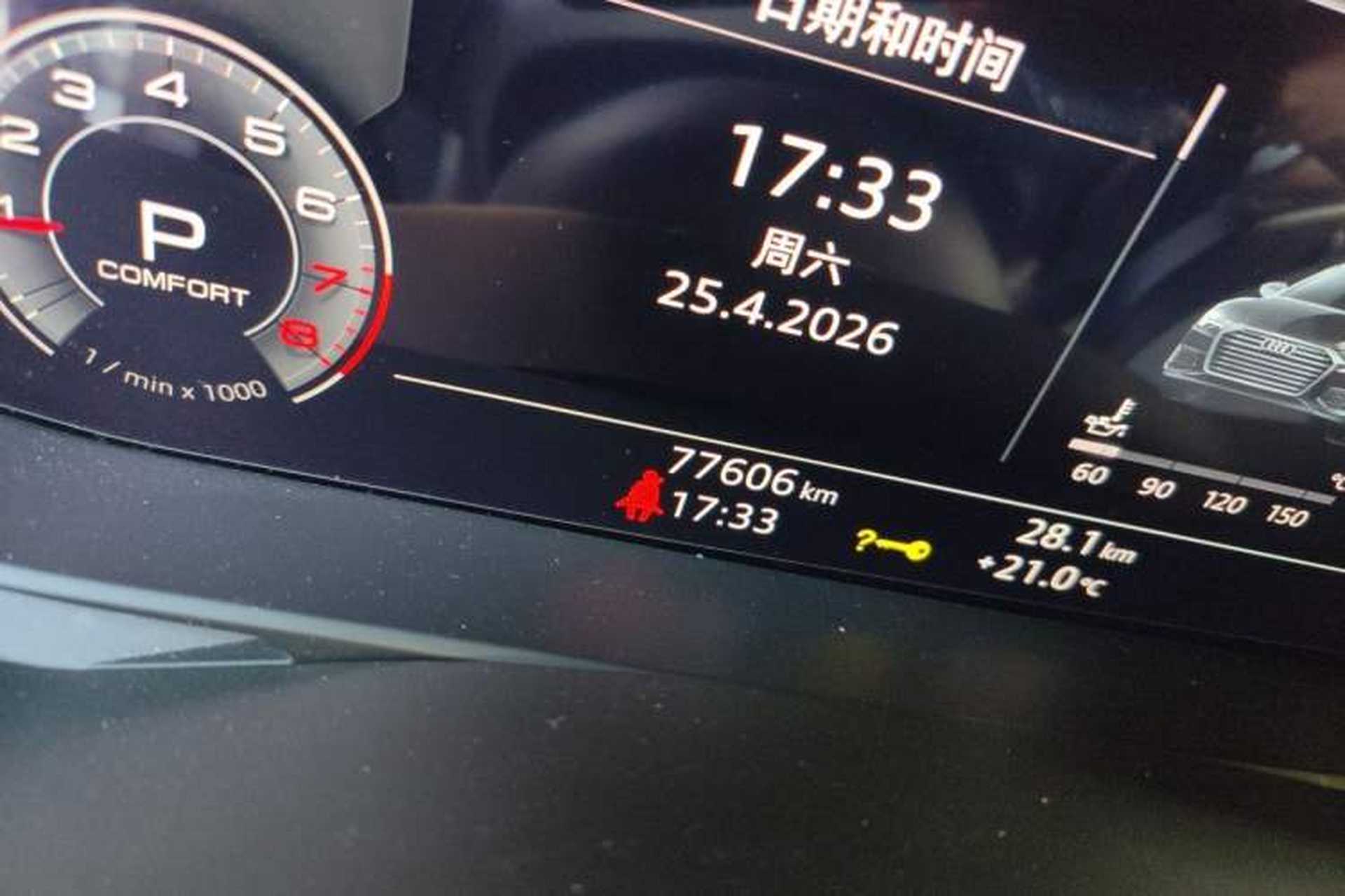 Used Audi A6L 2019 45 TFSI quattro Prestige Dynamic Edition Odometer Close Up