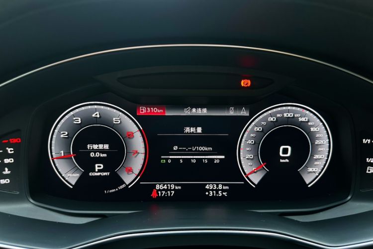 Used Audi A6L 2019 40 TFSI Luxury Prestige Edition Odometer Close Up