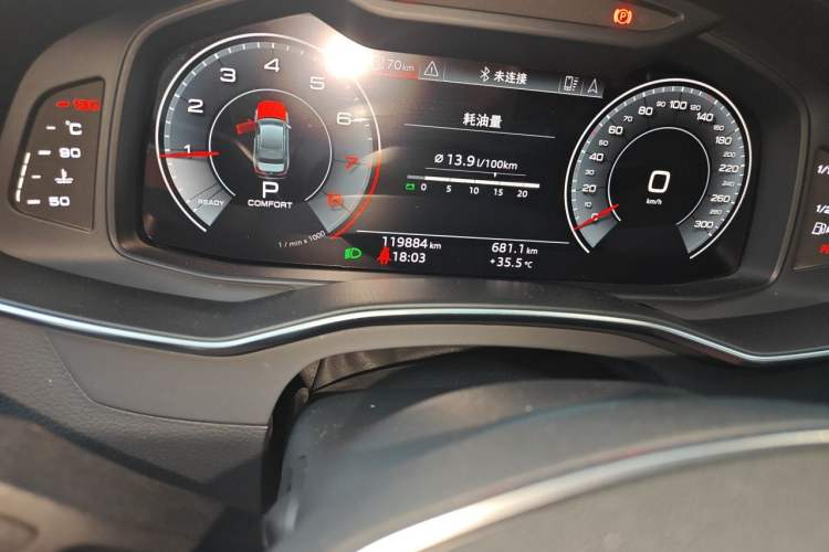 Used Audi A6L 2019 45 TFSI Prestige Elegant Edition Odometer Close Up