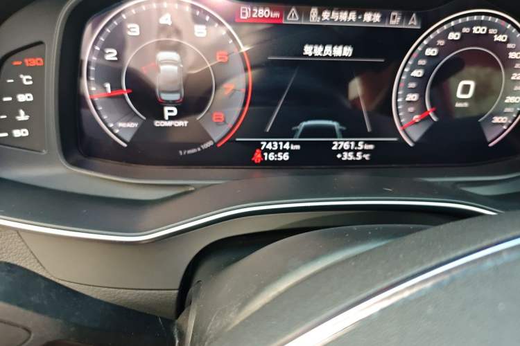 Used Audi A6L 2019 40 TFSI Luxury Dynamic Model Odometer Close Up