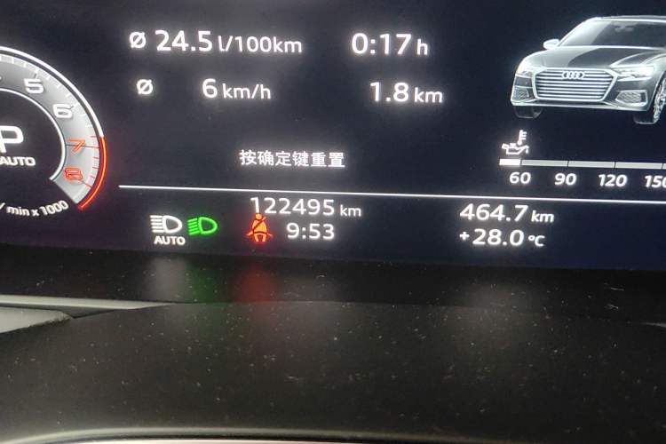 Used Audi A6L 2019 45 TFSI Prestige Dynamic Edition Odometer Close Up