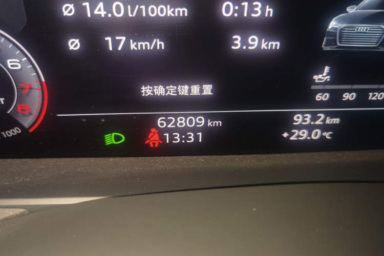 Used Audi A6L 2019 45 TFSI Prestige Elegant Edition Odometer Close Up