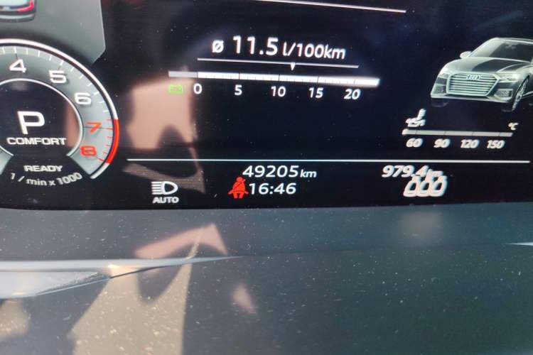 Used Audi A6L 2020 40 TFSI Luxury Dynamic Edition Odometer Close Up