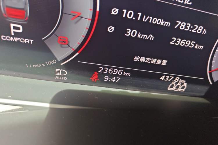 Used Audi A6L 2020 40 TFSI Luxury Prestige Edition Odometer Close Up