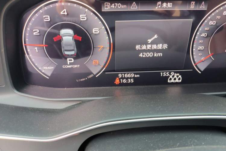 Used Audi A6L 2020 40 TFSI Luxury Prestige Edition Odometer Close Up