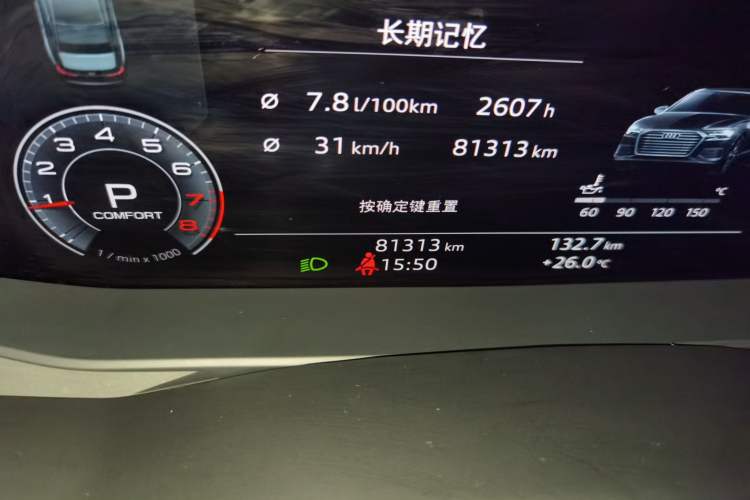 Used Audi A6L 2020 45 TFSI Prestige Dynamic Edition Odometer Close Up