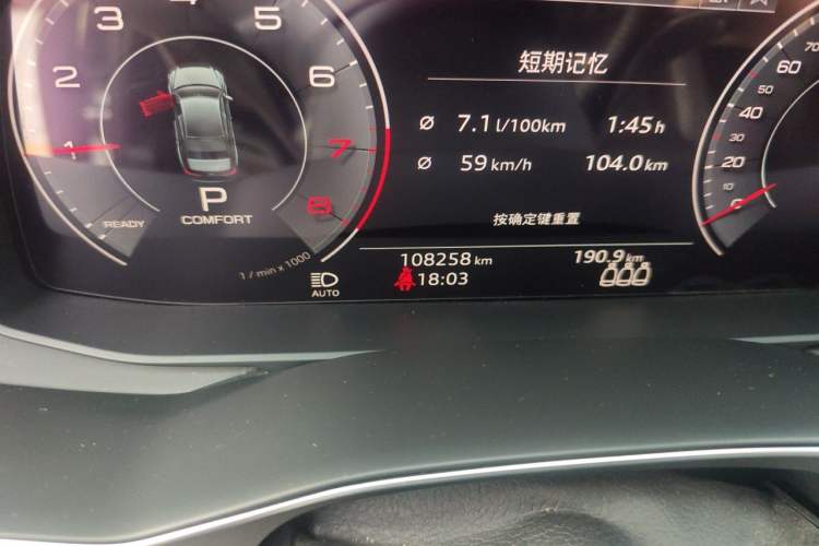 Used Audi A6L 2020 45 TFSI quattro Prestige Dynamic Edition Odometer Close Up
