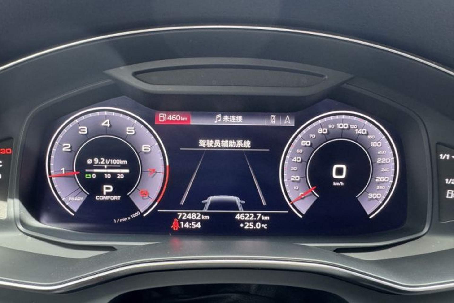 Used Audi A6L 2020 40 TFSI Luxury Prestige Edition Odometer Close Up