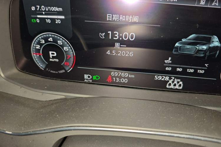 Used Audi A6L 2020 40 TFSI Luxury Dynamic Edition Odometer Close Up