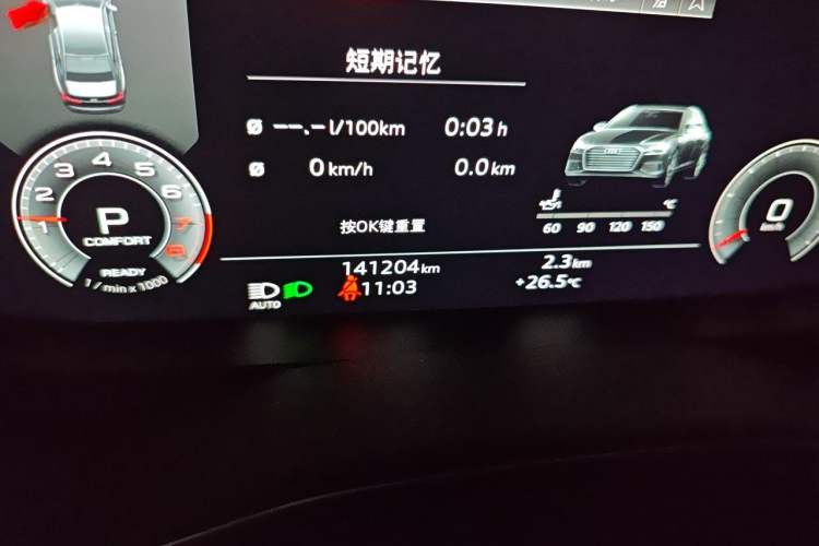 Used Audi A6L 2020 45 TFSI Prestige Dynamic Edition Odometer Close Up