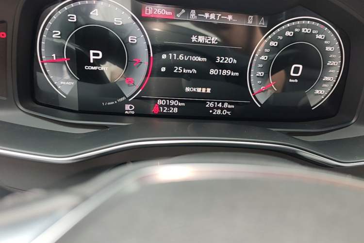 Used Audi A6L 2020 40 TFSI Luxury Prestige Edition Odometer Close Up