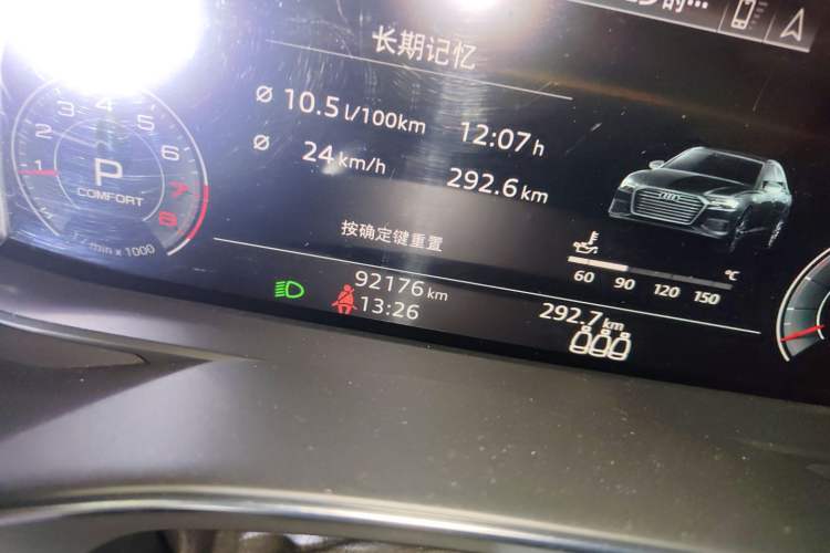 Used Audi A6L 2020 40 TFSI Luxury Dynamic Edition Odometer Close Up