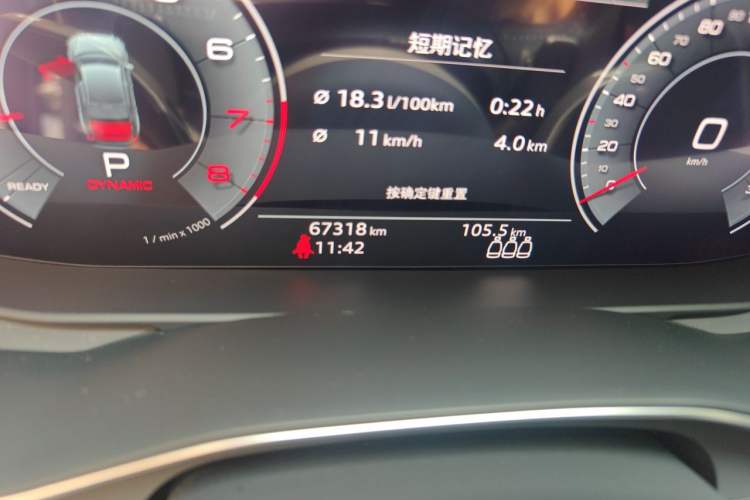 Used Audi A6L 2020 40 TFSI Luxury Dynamic Edition Odometer Close Up